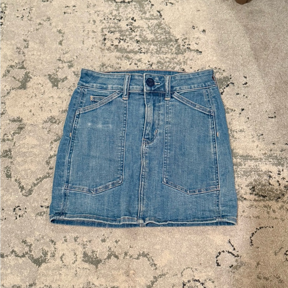 Denim Distressed Mini Skirt